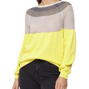 Reiss tulum color block sweater alpaca semi sheer delicate boat neck capsule xs